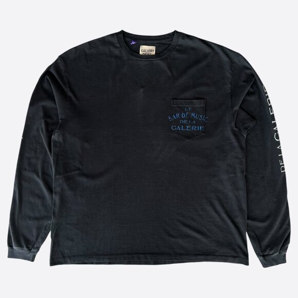 Gallery Dept Black & Blue Music Bar Longsleeve T-Shirt - Picture 1 of 4